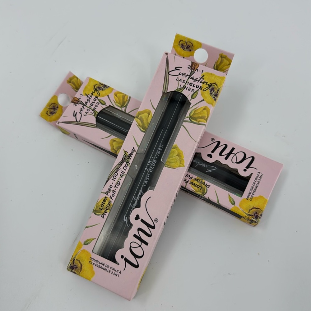 IONI Women’s Everlasting 2-in-1 Lash Glue & Black Liner in One 2 Piece Bundle